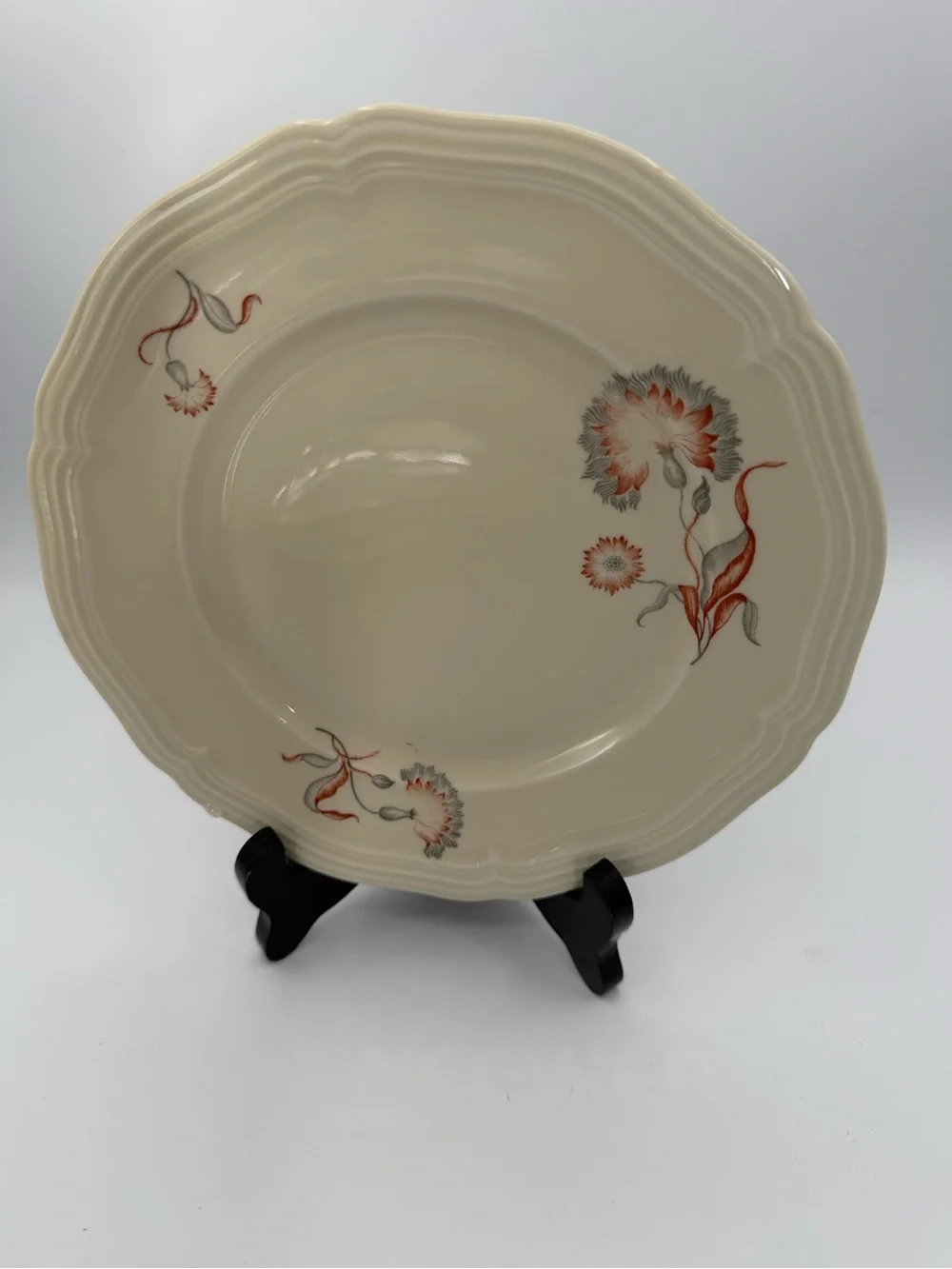 Rosenthal Chippendale Germany Rust Red & Gray  7.5” Salad Plates  Set of 4